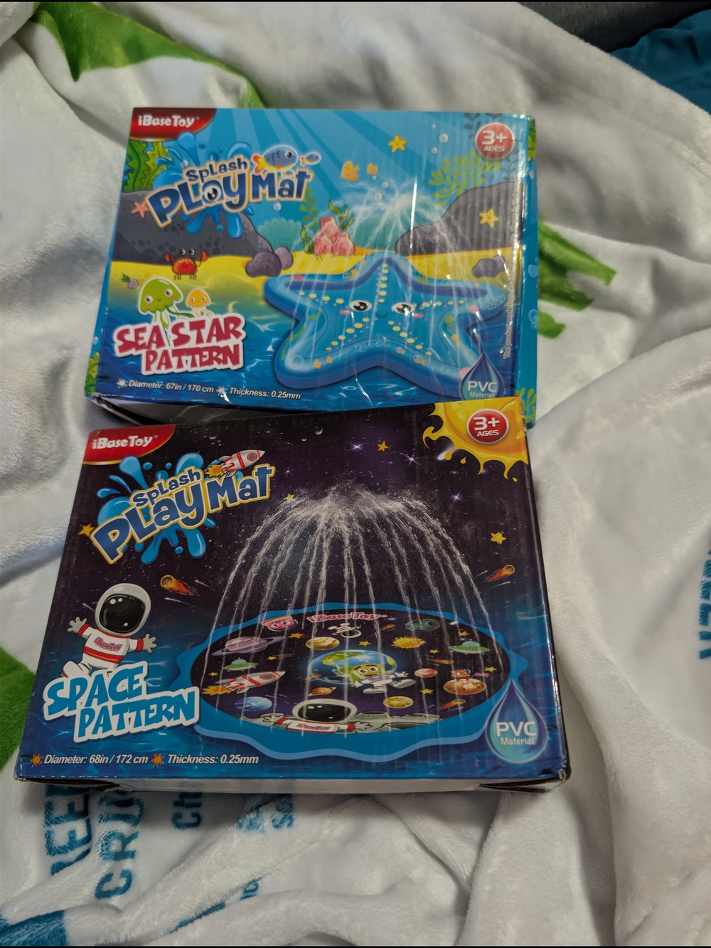 Splash Play Mat - Blue Sea Star & Space Patterns (Set of 2)